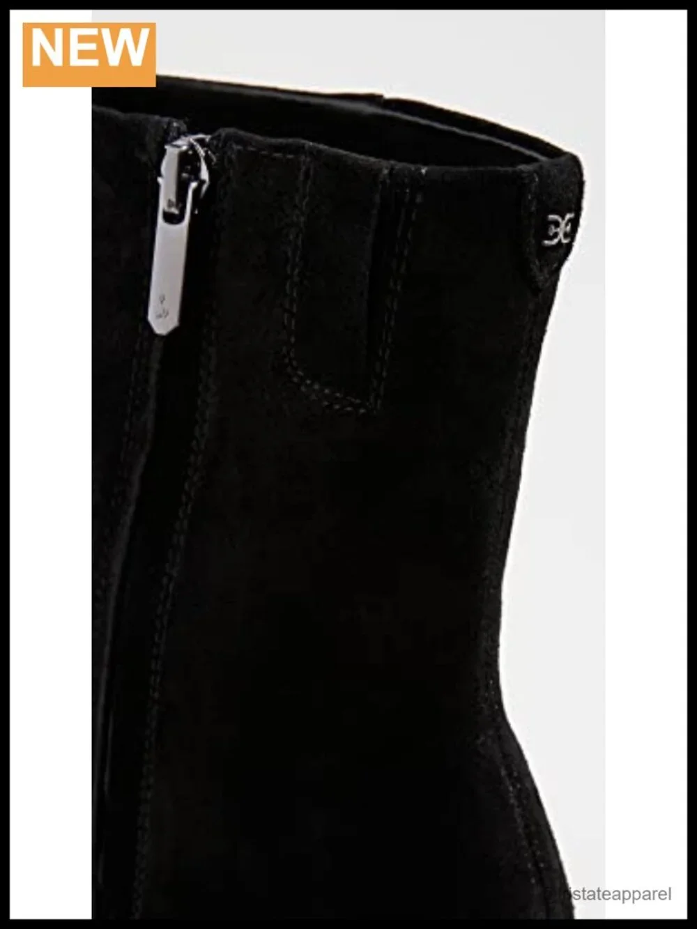 Sam Edelman Ivette Ankle Boots Square Toe Flare Heel Zip Suede